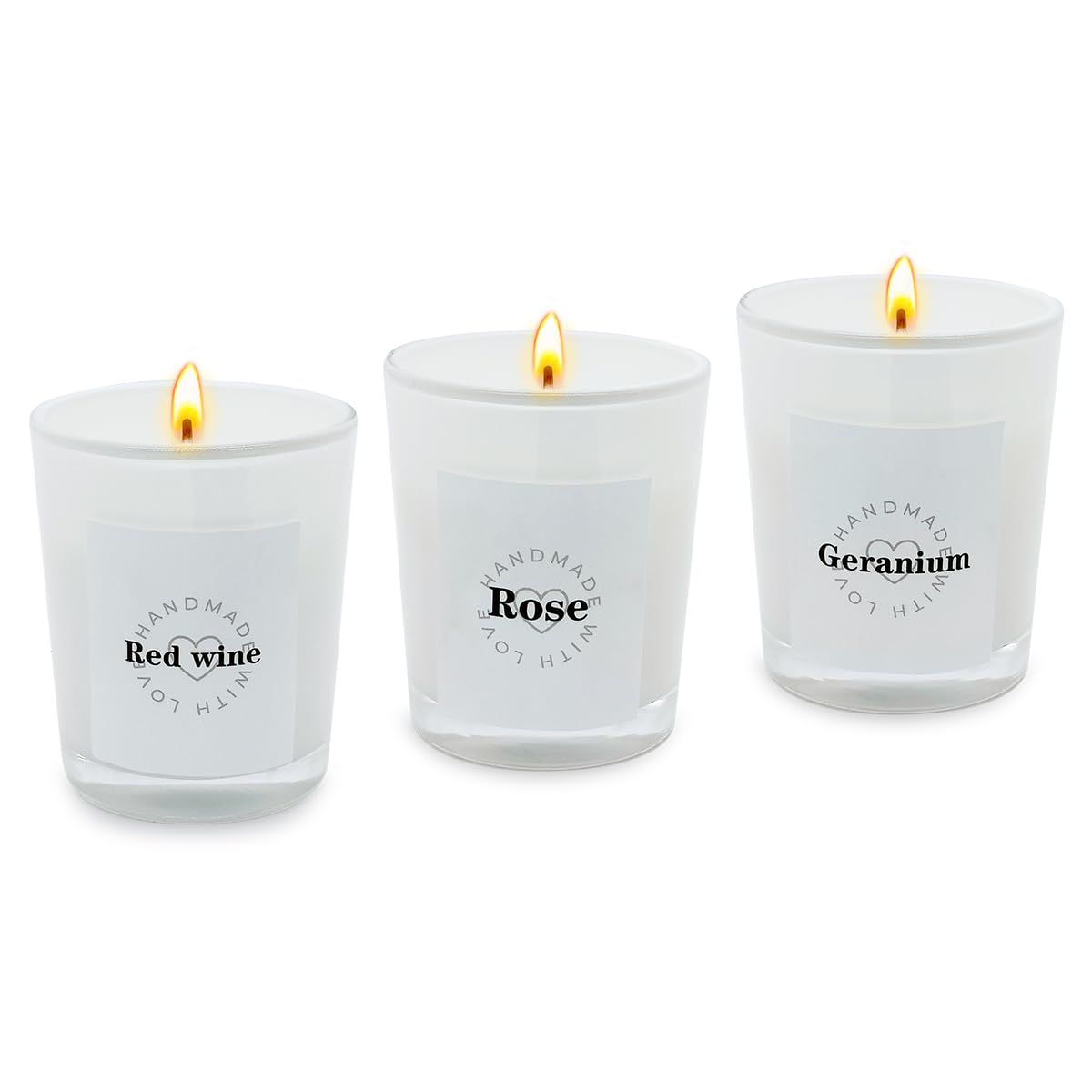 YOSICIL Rose candle in white jar for calming ambience