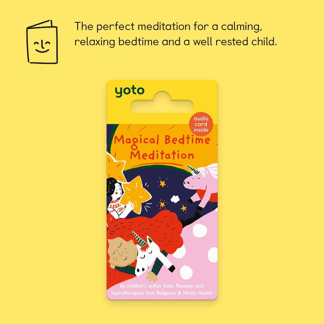Yoto magical bedtime meditation card in the player, easy setup for calm evenings.