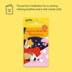 Yoto magical bedtime meditation card in the player, easy setup for calm evenings.