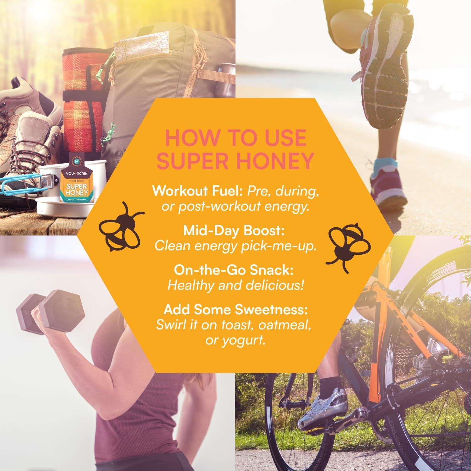 You Again energy gel for running or cycling workouts.