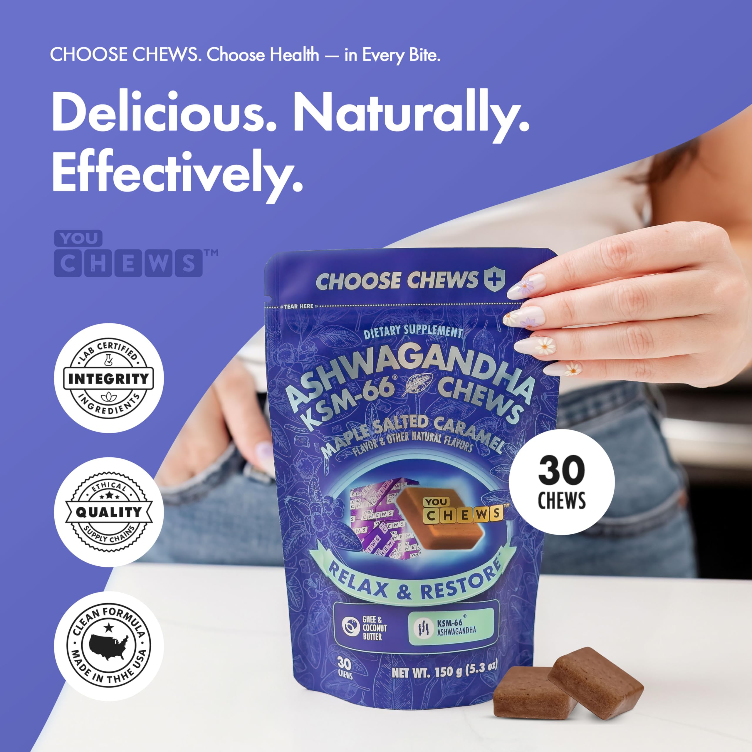 Back-of-pack YouChews ingredients and nutrition