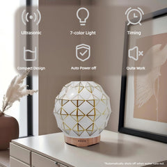 YOUENKITY 7-color LED diffuser lights create a soft ambient glow