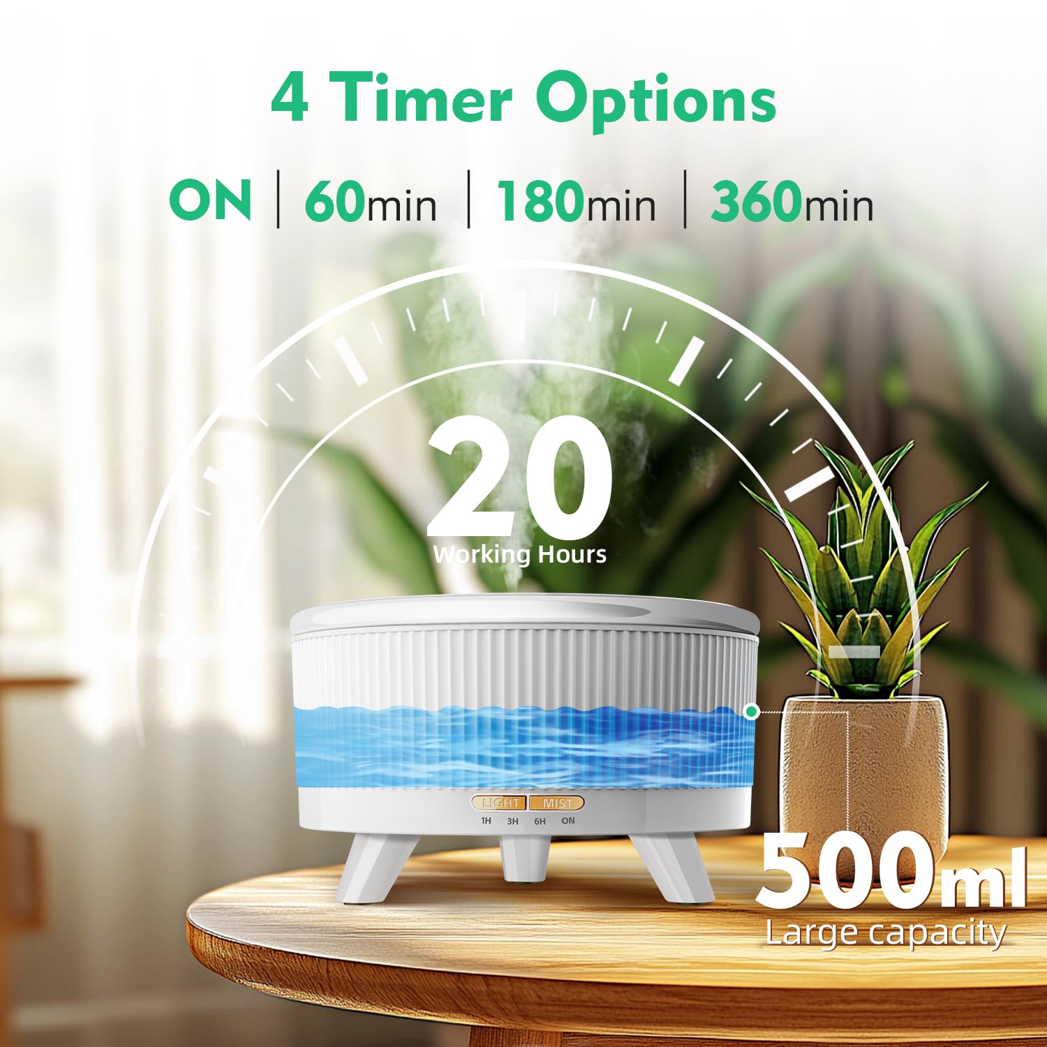 YOUENKITY diffuser minimalist white finish blends with modern home décor.
