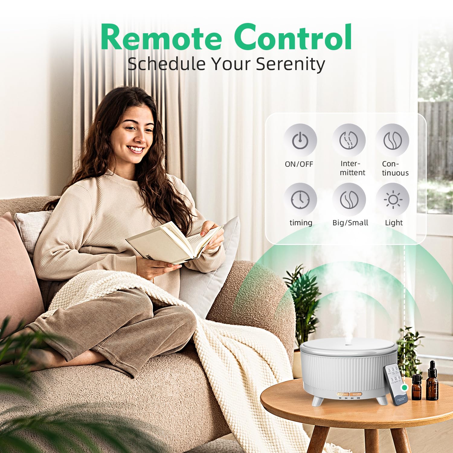 YOUENKITY diffuser palm-size design fits small spaces without compromising capacity.