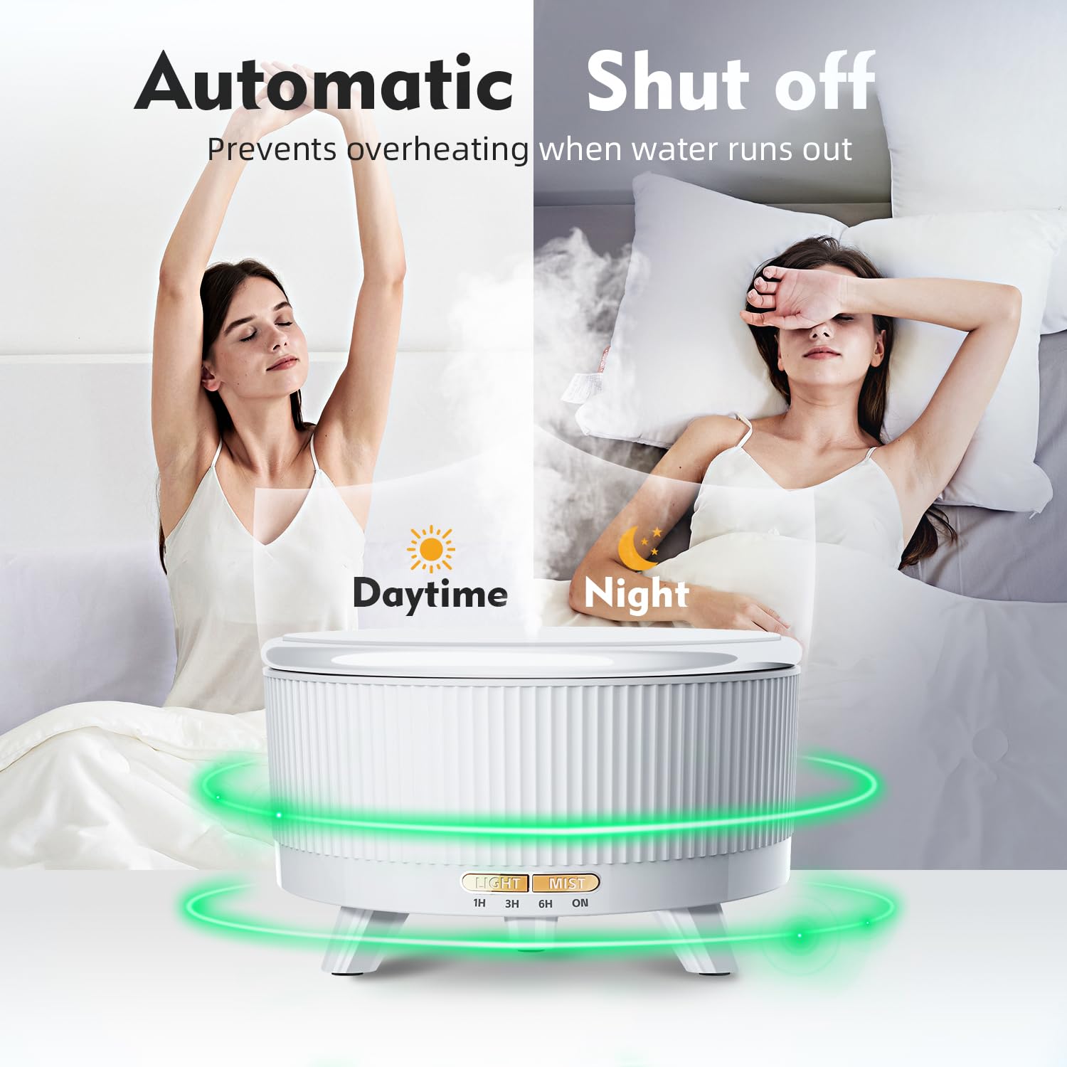YOUENKITY diffuser remote control enables easy timing and light adjustments from anywhere.