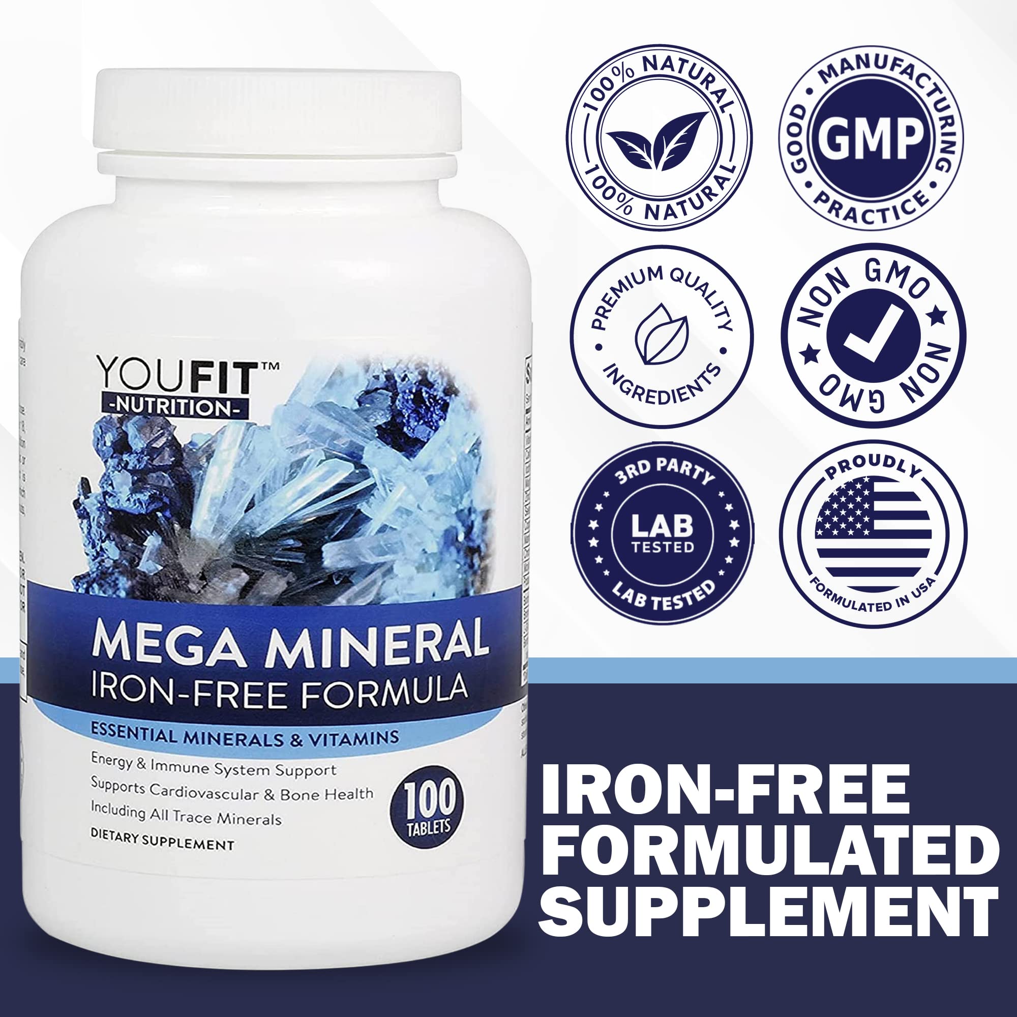 Serving scoop with YouFit Mega Minerals demonstrates easy daily dosing.