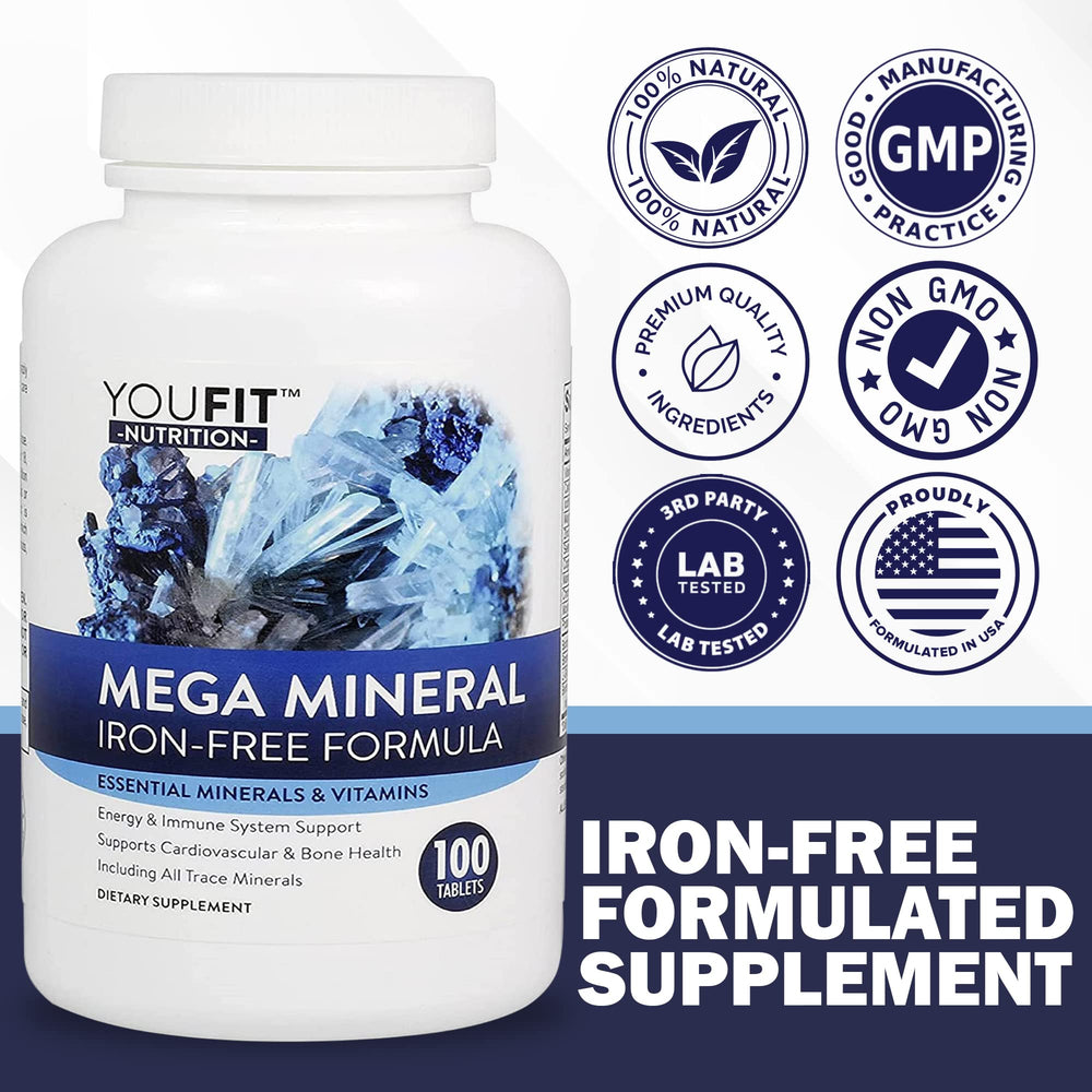 Serving scoop with YouFit Mega Minerals demonstrates easy daily dosing.