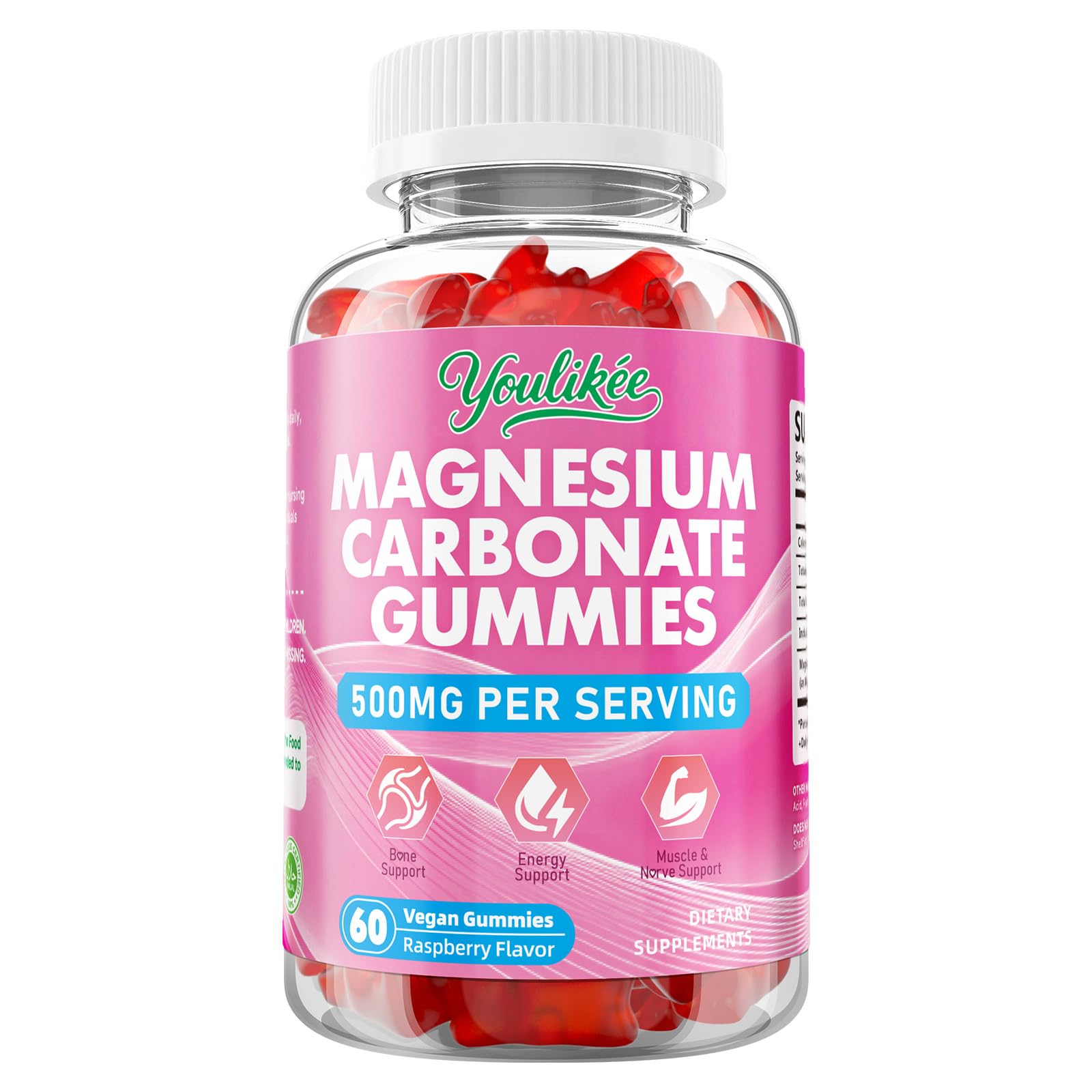 Raspberries beside Youlikee gummies evoke pleasant taste and habit.