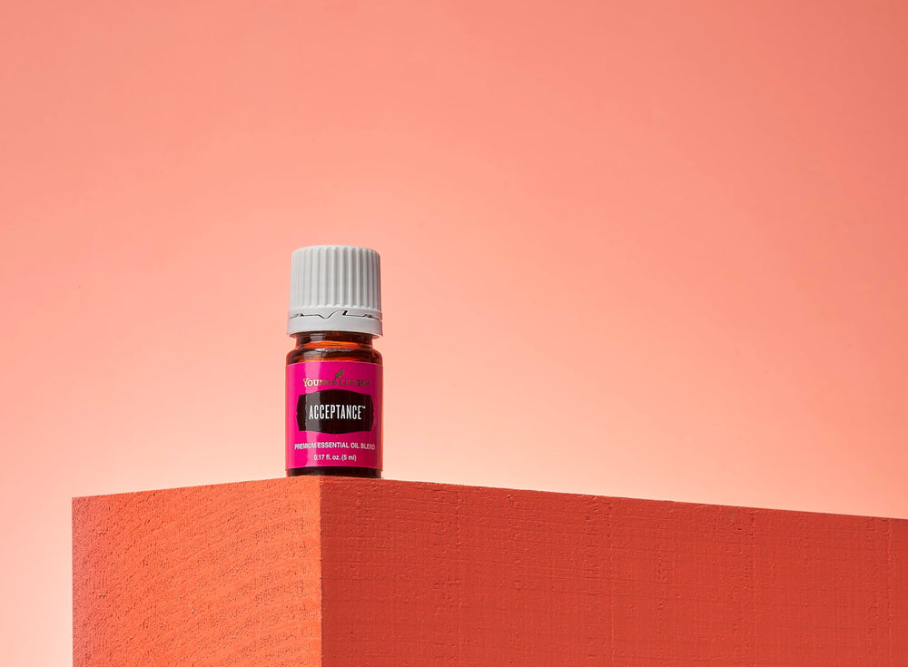 Acceptance bottle in a cozy self-care routine for relaxing moments.