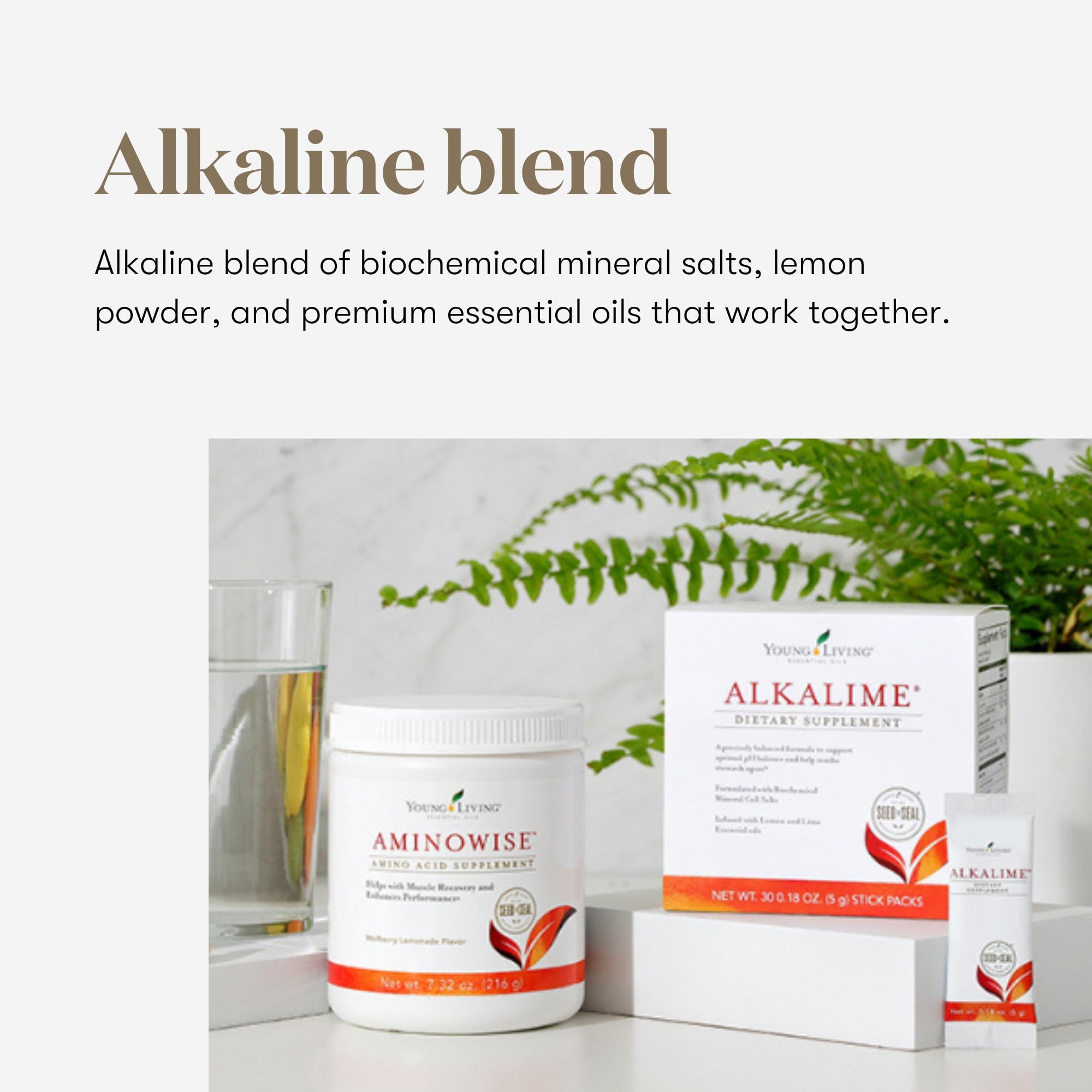Young Living AlkaLime sticks dissolving in water for quick mix.