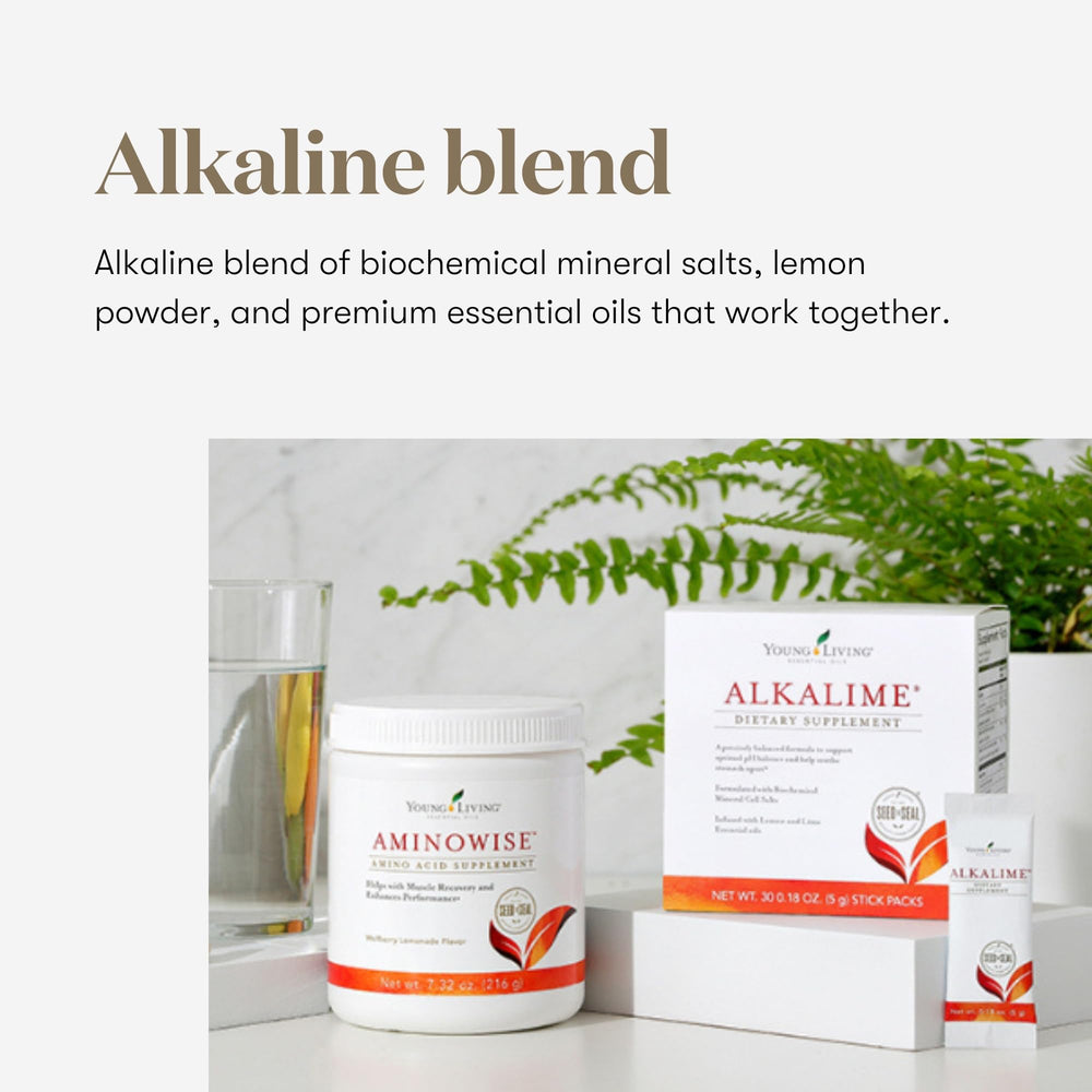 Young Living AlkaLime sticks dissolving in water for quick mix.