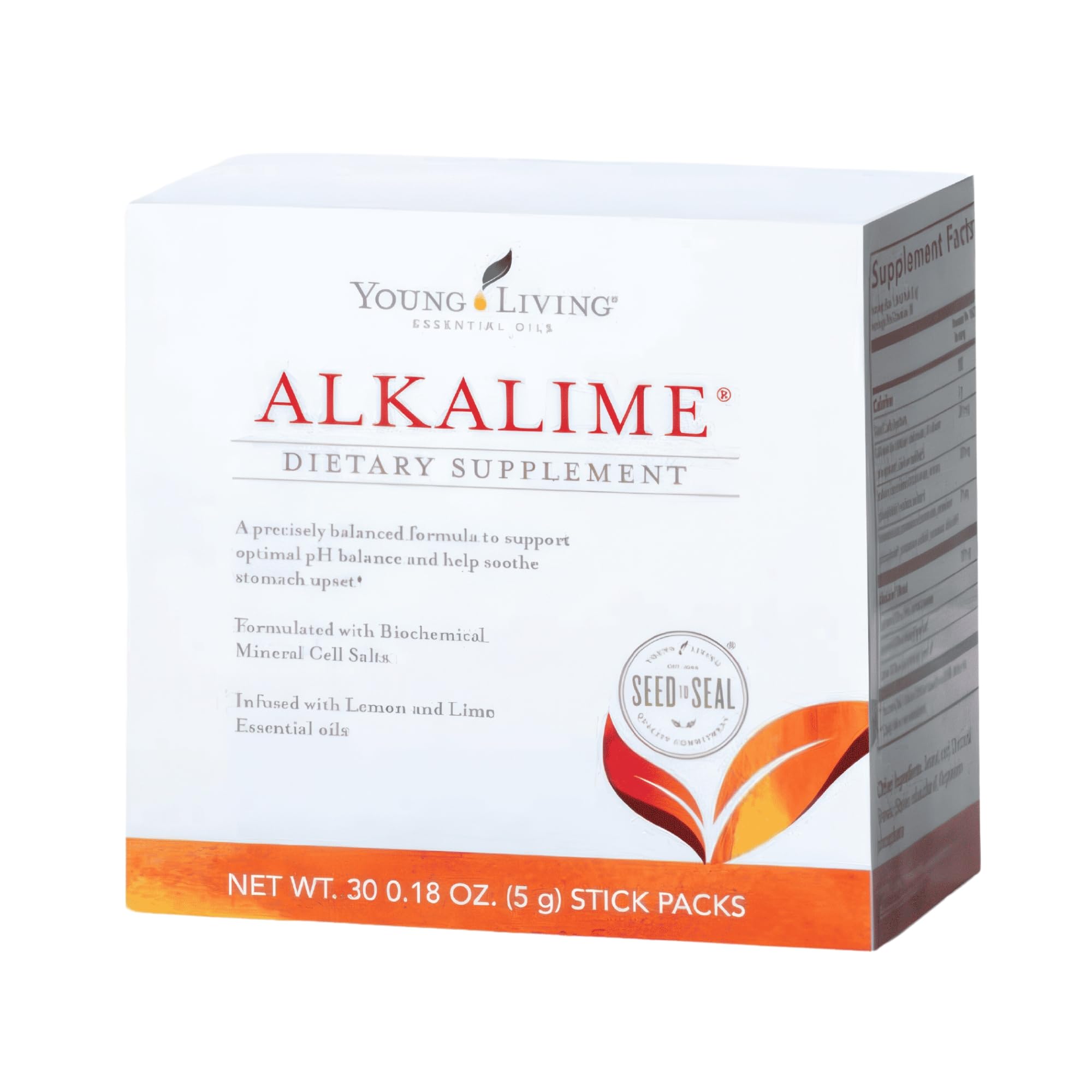 Young Living AlkaLime stick packs front box for on-the-go digestion support.