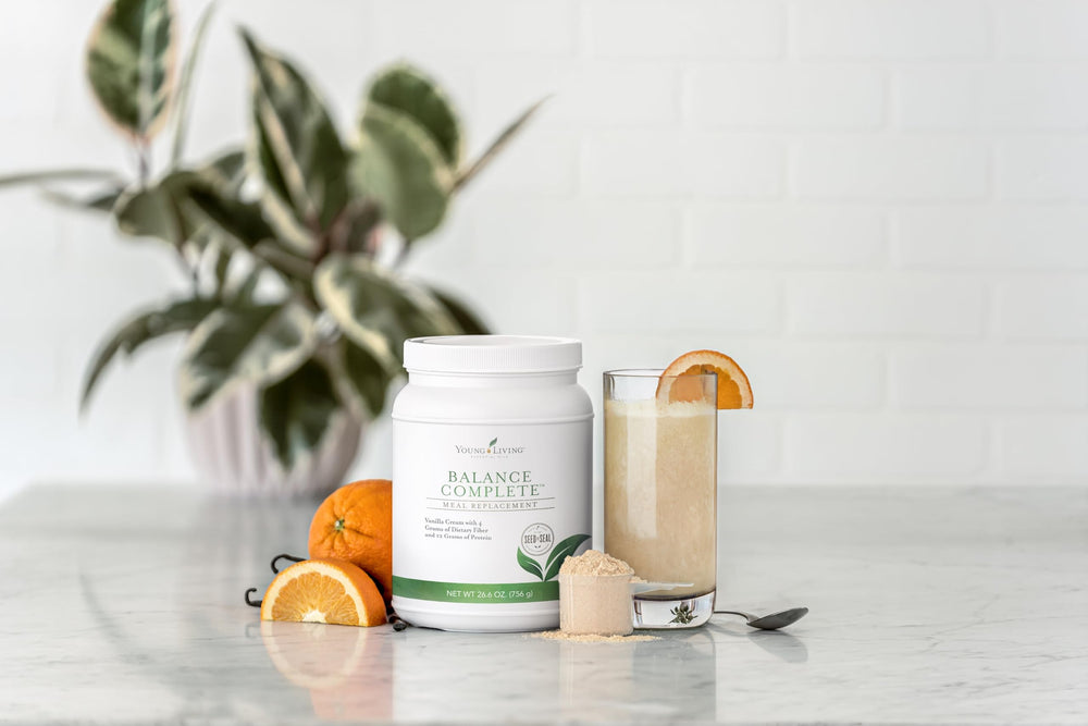 Young Living Balance Complete superfood blend highlights fiber and minerals.
