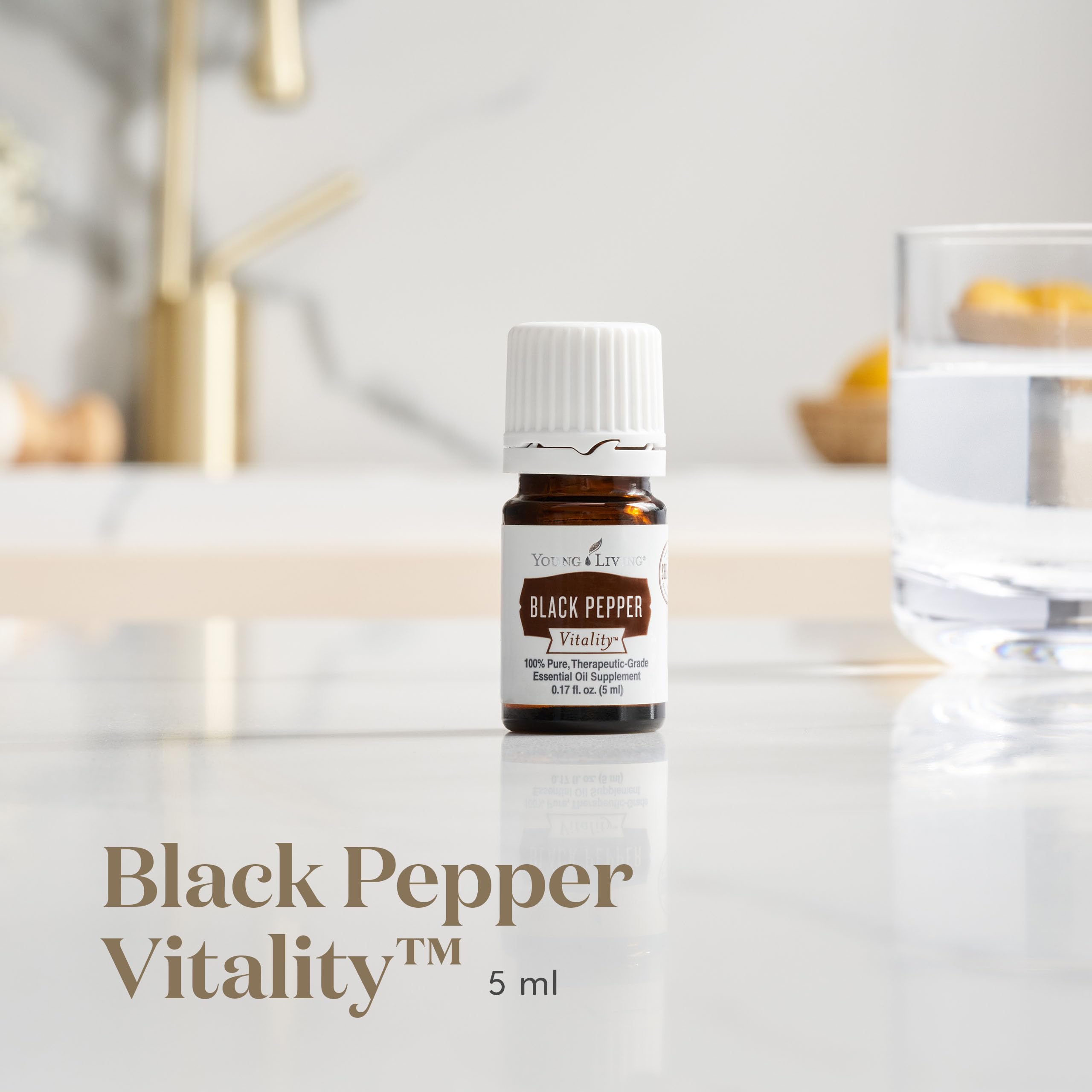 Young Living Black Pepper Vitality 5ml rub-ready bottle for peppery depth on meats