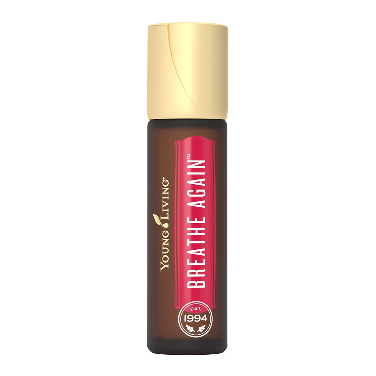 Young Living Breathe Again roll-on cap close-up for on-the-go breathing support