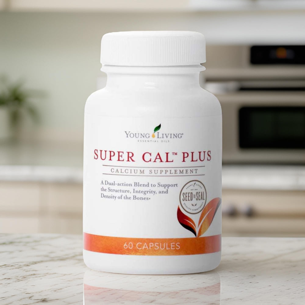 Young Living bone-supporting nutrients including calcium and magnesium shown together.