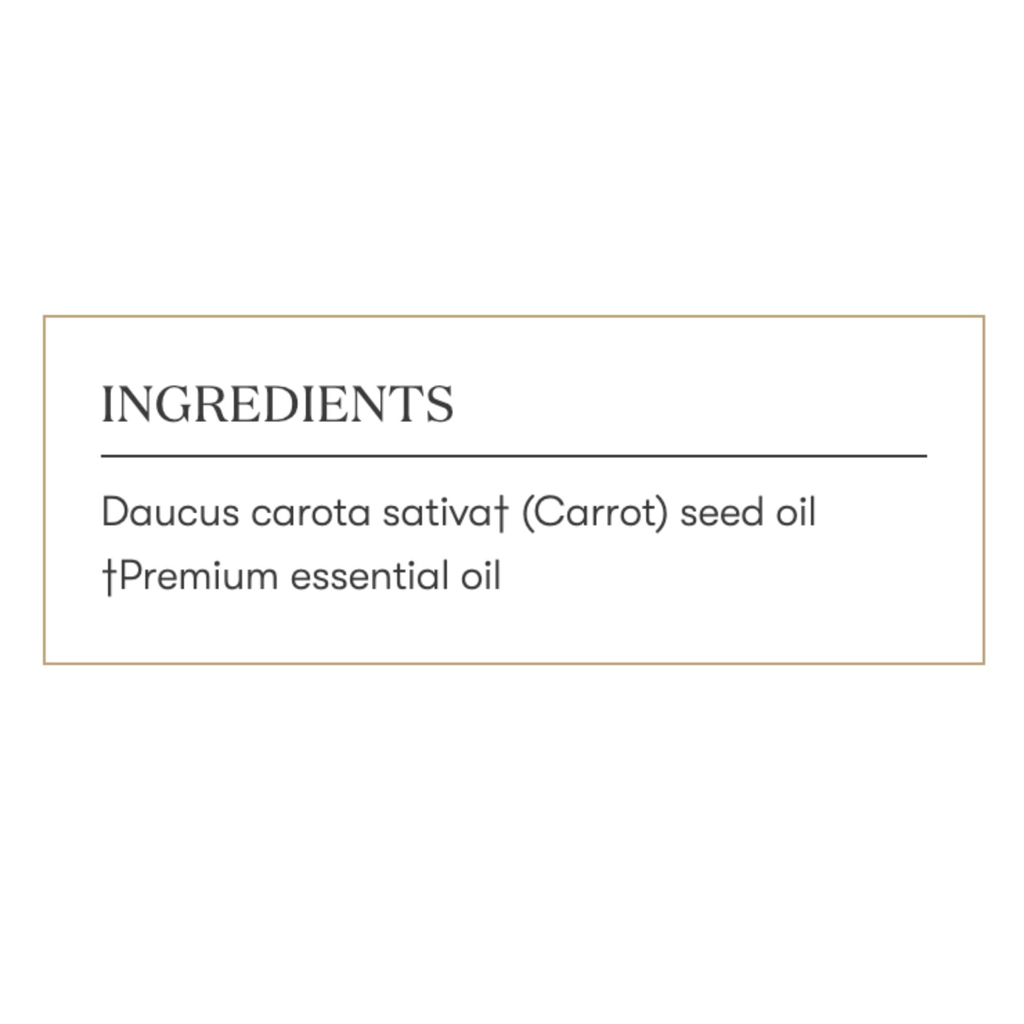 Label detail of Young Living Carrot Seed Essential Oil bottle