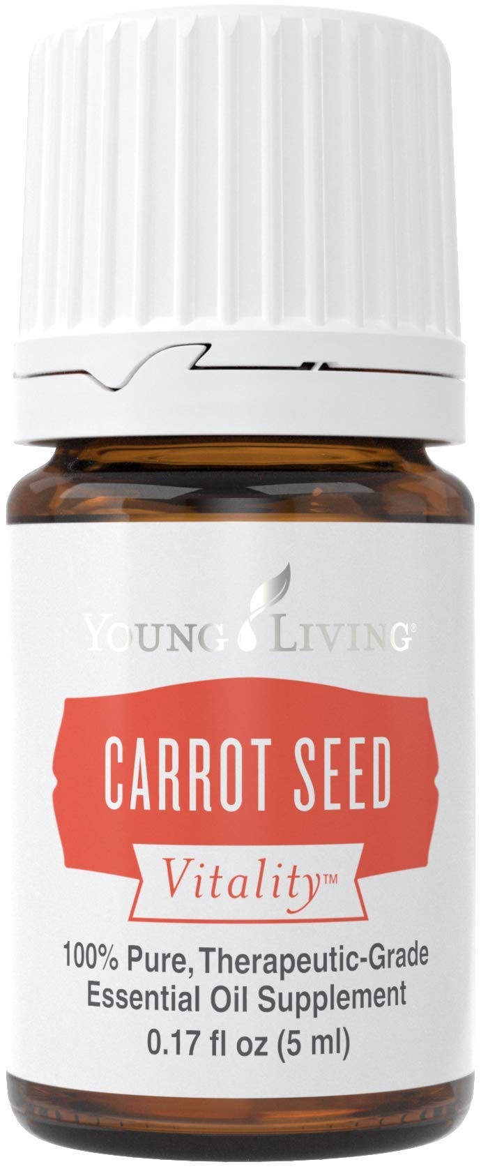 Young Living Carrot Seed Vitality 5ml bottle for aroma diffusion and skin-friendly dilution.