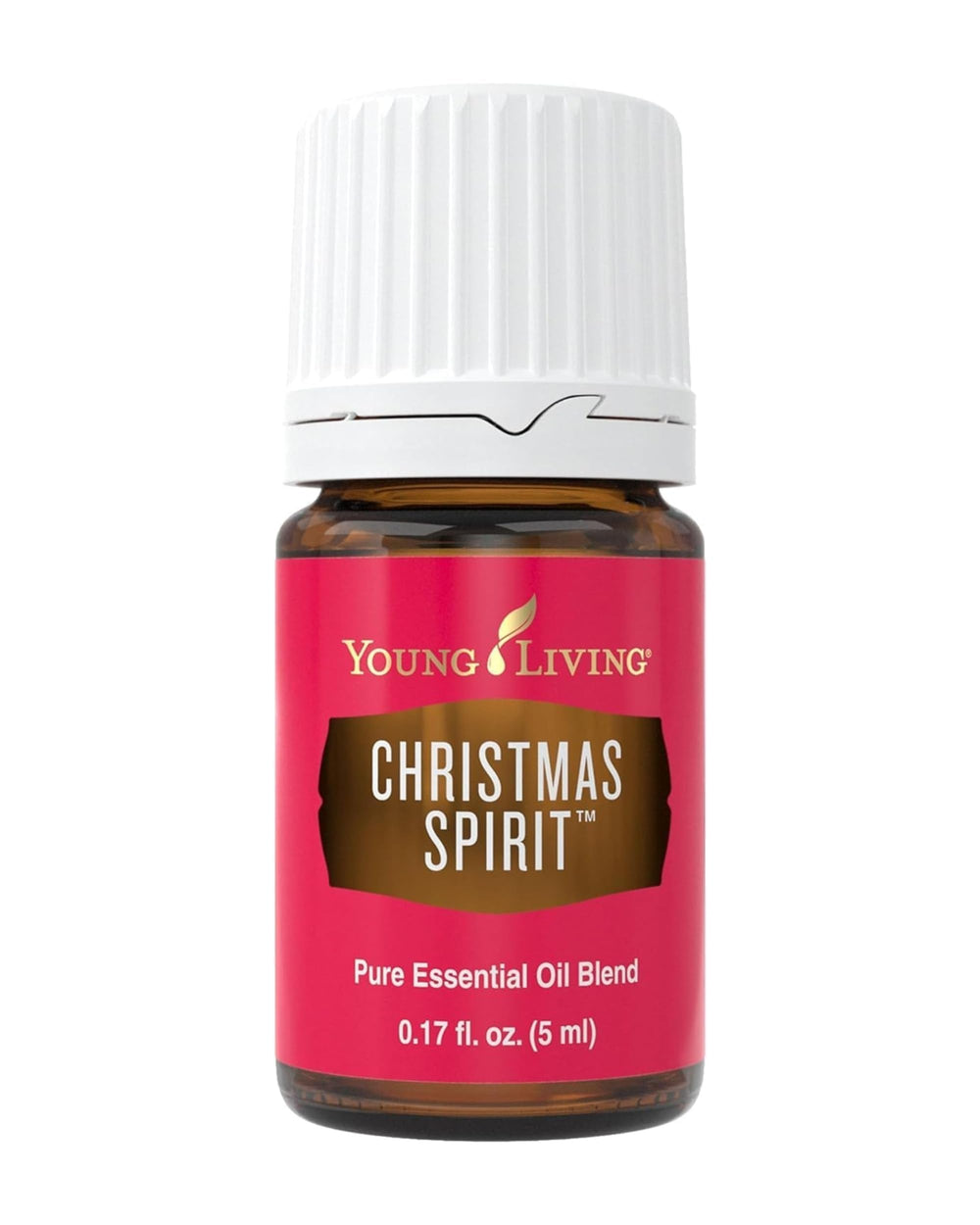 Young Living Christmas Spirit bottle pour releasing warm citrus and spice aroma.