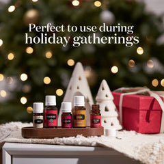 Young Living Christmas Spirit spruce notes evoke festive atmosphere.
