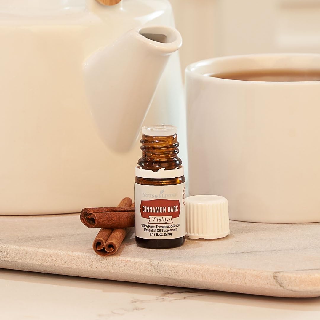 Young Living Cinnamon Bark Vitality label shows purity and origin.