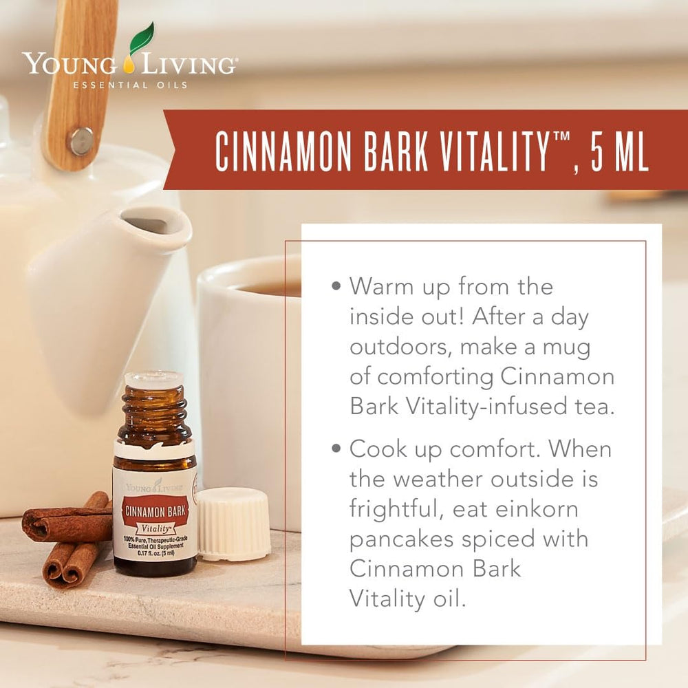 Young Living Cinnamon Bark Vitality pour adds subtle spice.