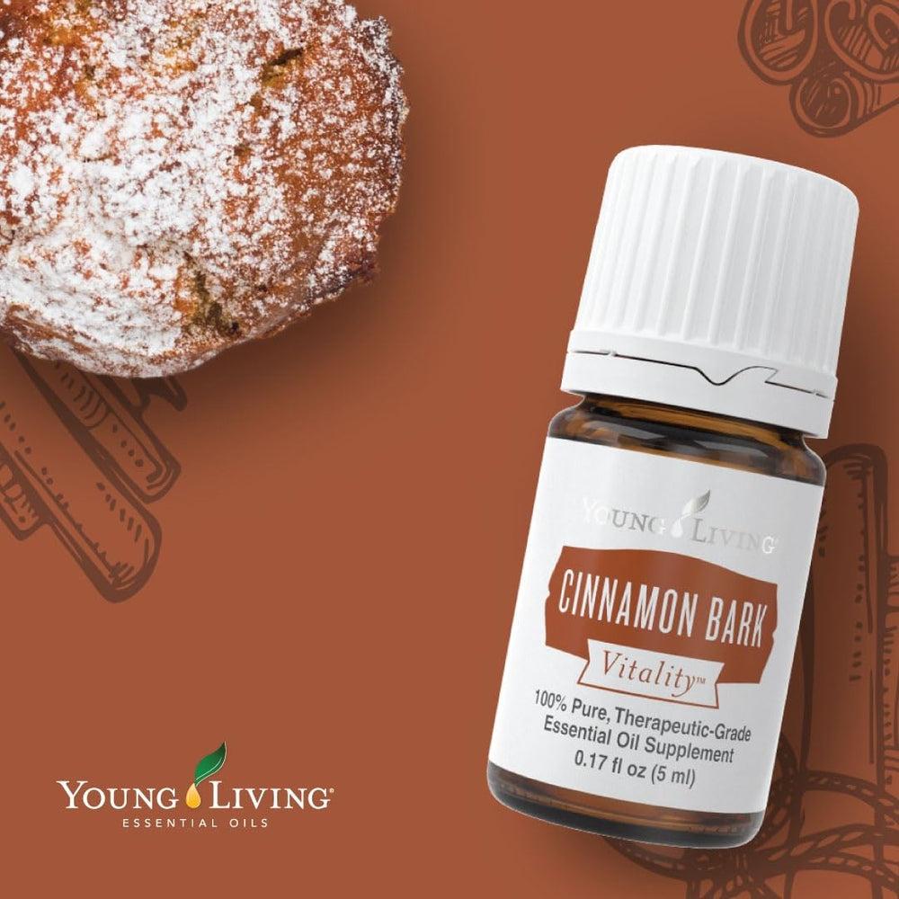 Young Living Cinnamon Bark Vitality on a spoon for recipes.