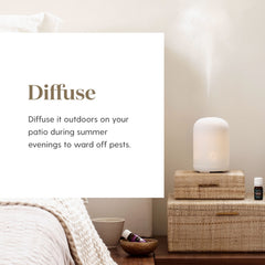 Young Living Citronella oil in outdoor scene to boost ambience.
