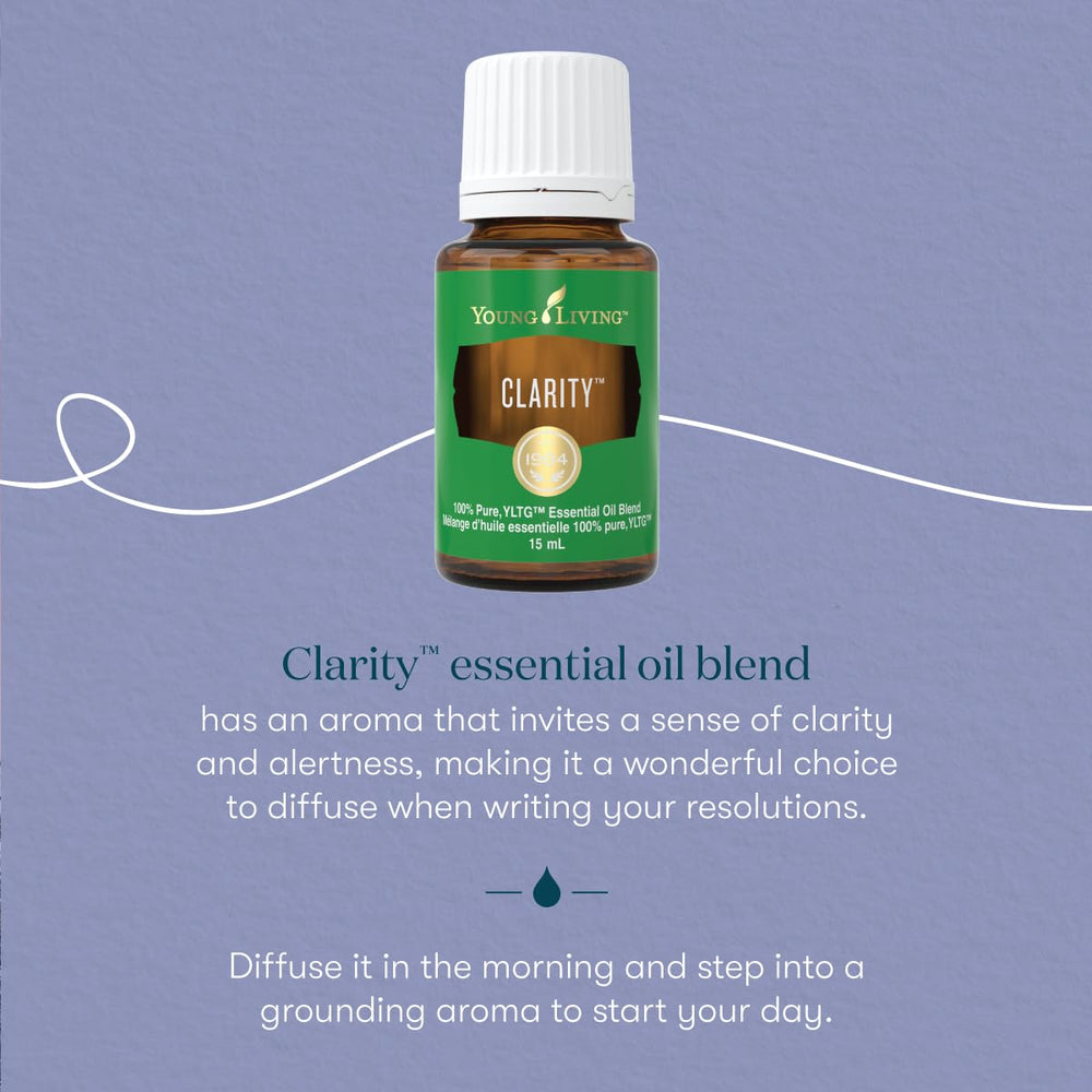Young Living Clarity diffuser in a bright workspace to boost concentration.