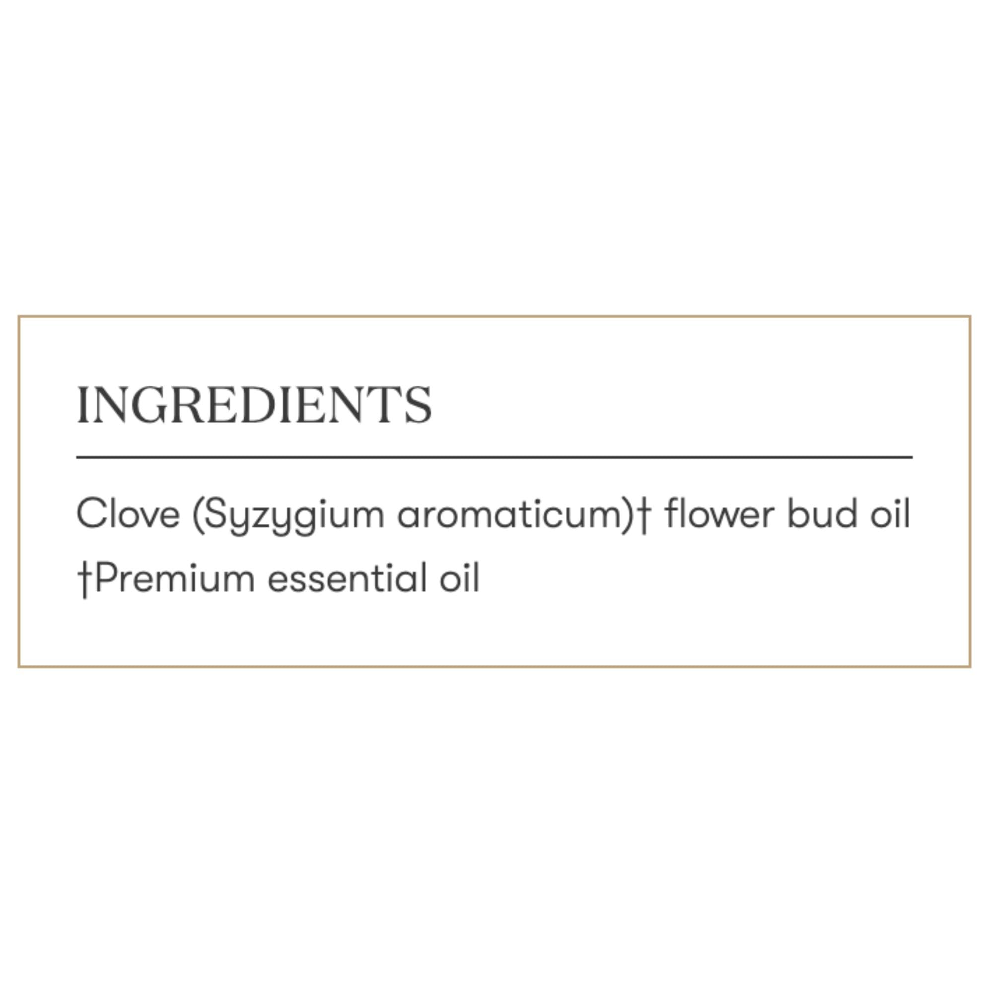 Close look at Young Living Clove Vitality packaging and label