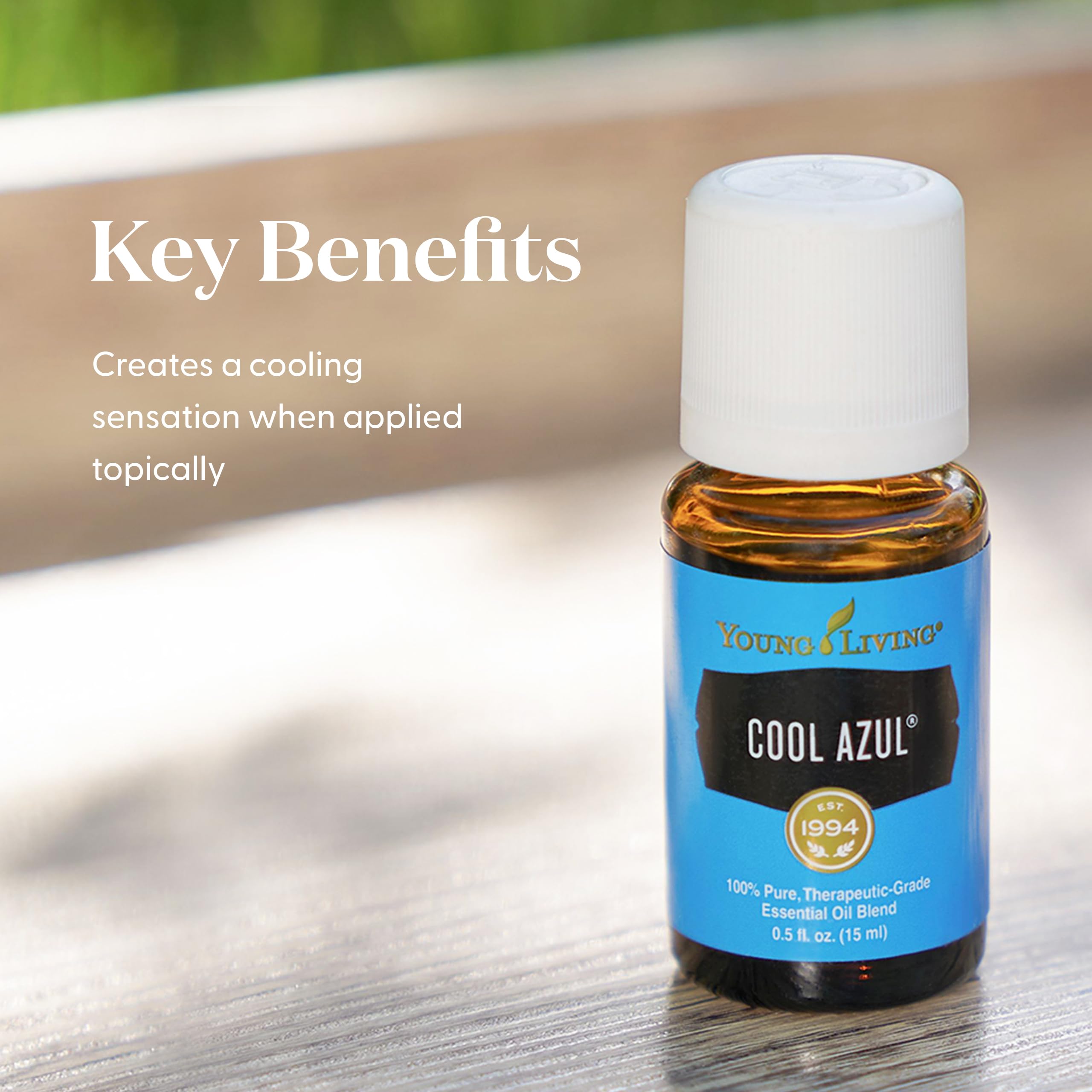 Young Living Cool Azul diffuser-activation fills space with a cooling, uplifting aroma.