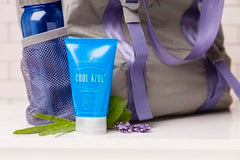 Young Living Cool Azul gel aloe-based formula hydrates skin while cooling.