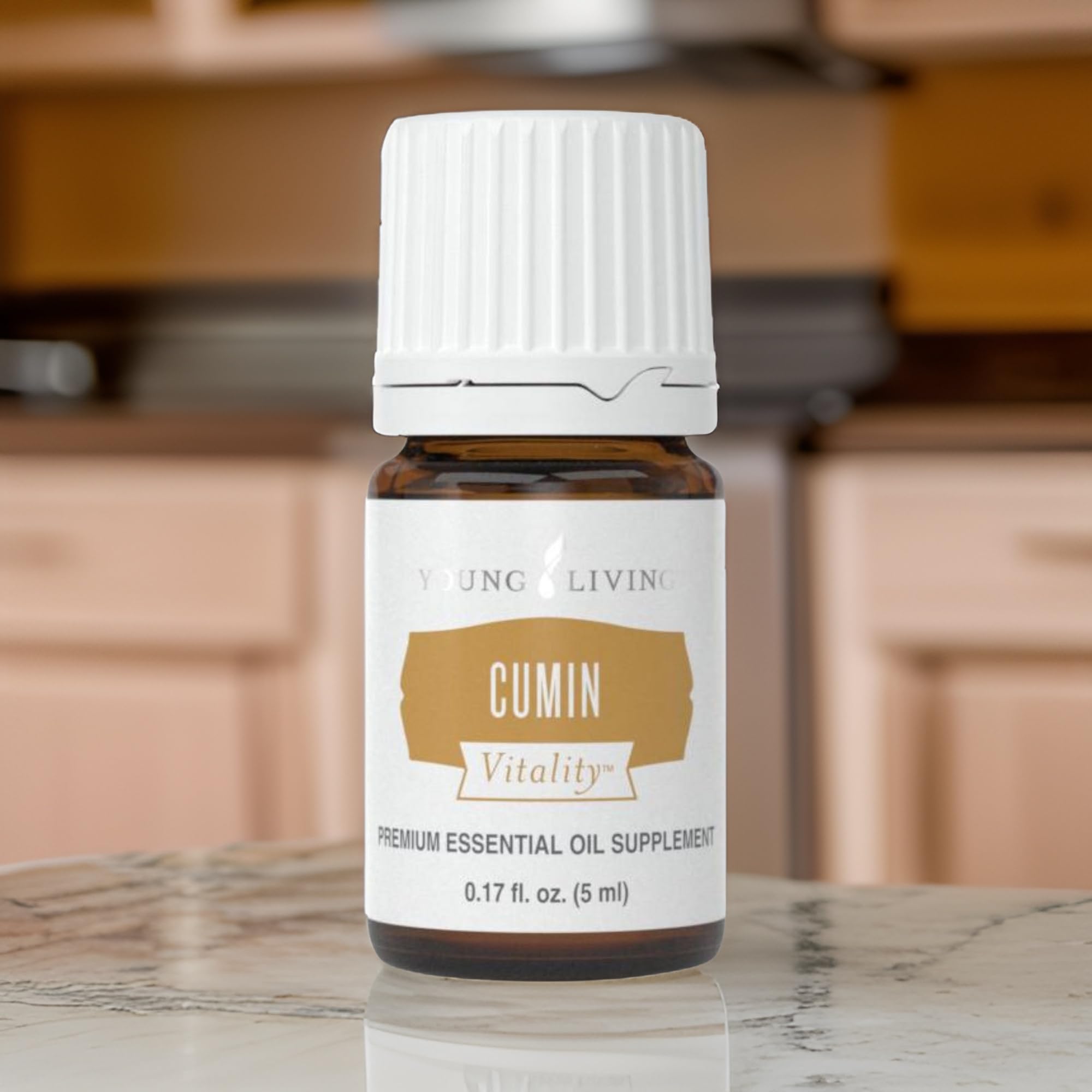 Young Living Cumin Vitality packaging on store shelf for informed purchase.