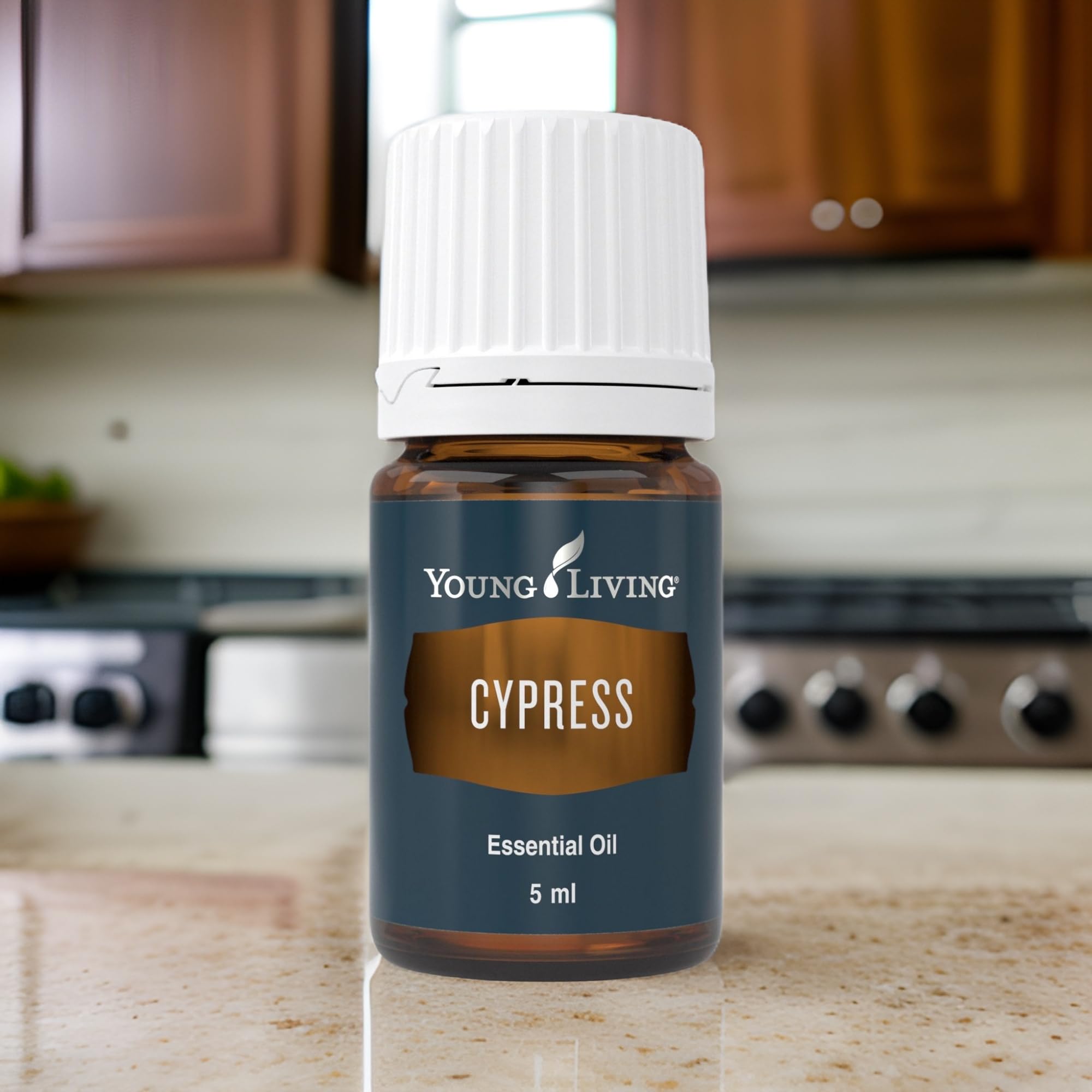 Young Living Cypress fragrance close-up captures earthy, fresh notes.