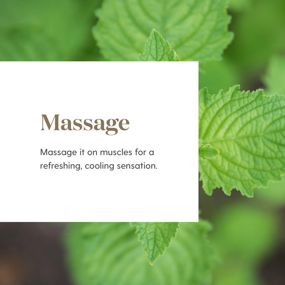 Young Living Deep Relief Roll-On applied to neck for targeted, refreshing comfort.