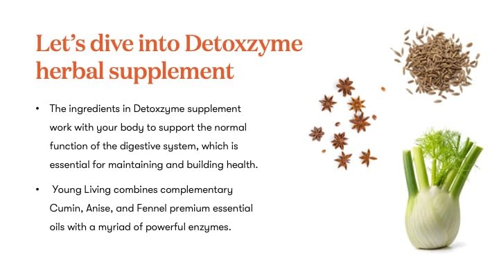 Young Living Detoxzyme bottle with capsules ready for your daily routine.