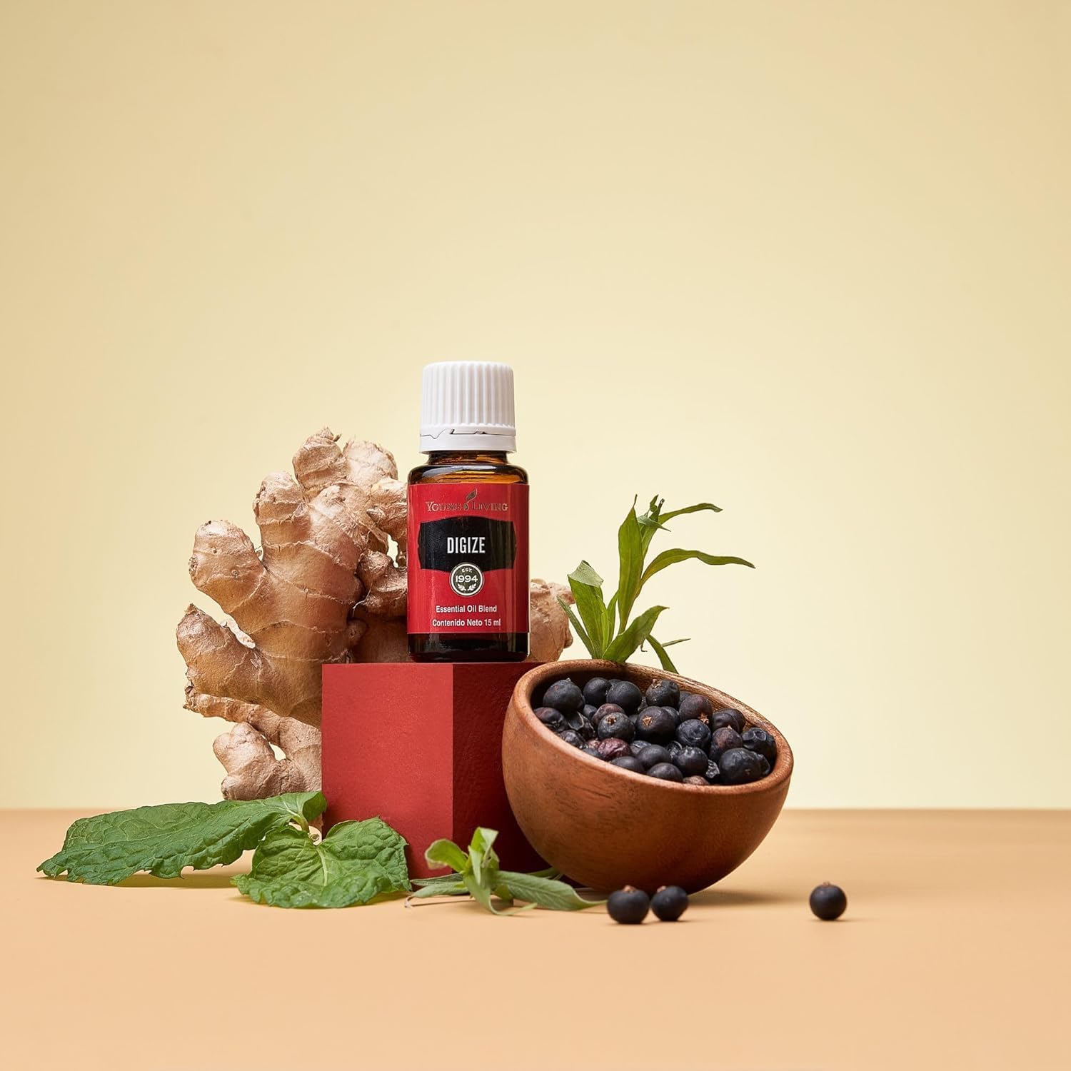 DiGize 15ml bottle being held, highlighting portability for daily routines