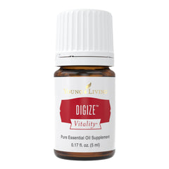 Young Living DiGize Vitality 5ml bottle focus on on-the-go digestive balance.