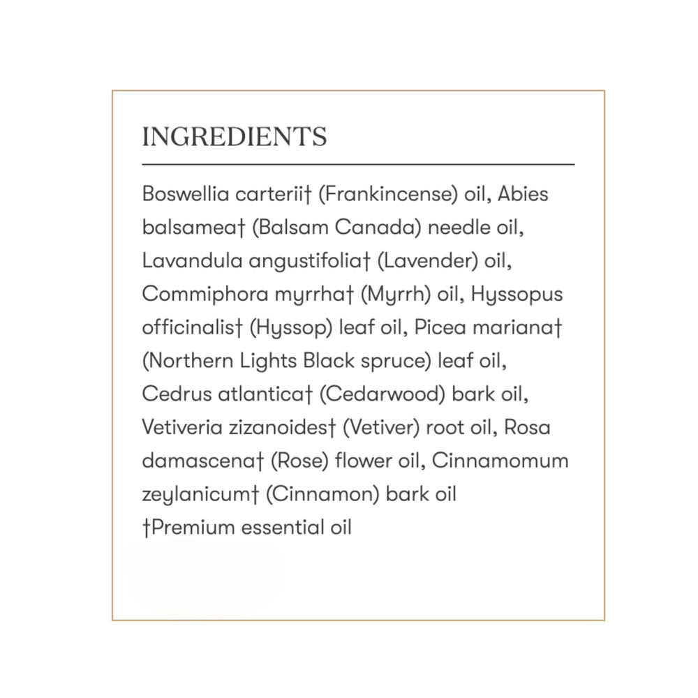Young Living Egyptian Gold display emphasizes ancient-inspired profile for contemplation.