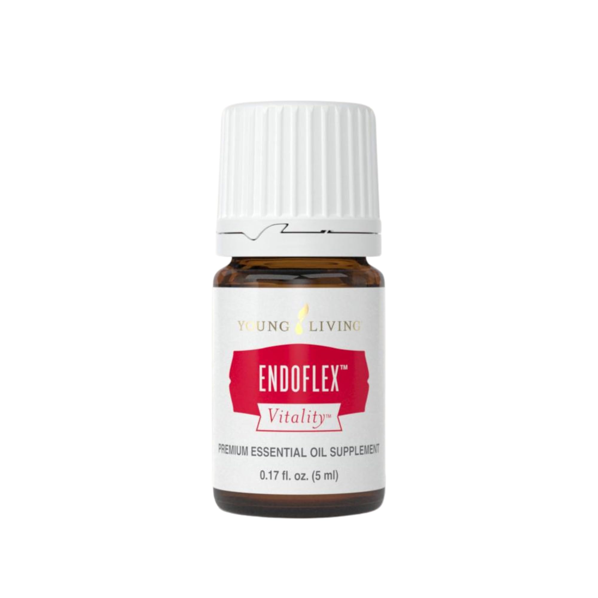 Young Living EndoFlex 5ml bottle shown, a portable blend for on-the-go calming aromatherapy.