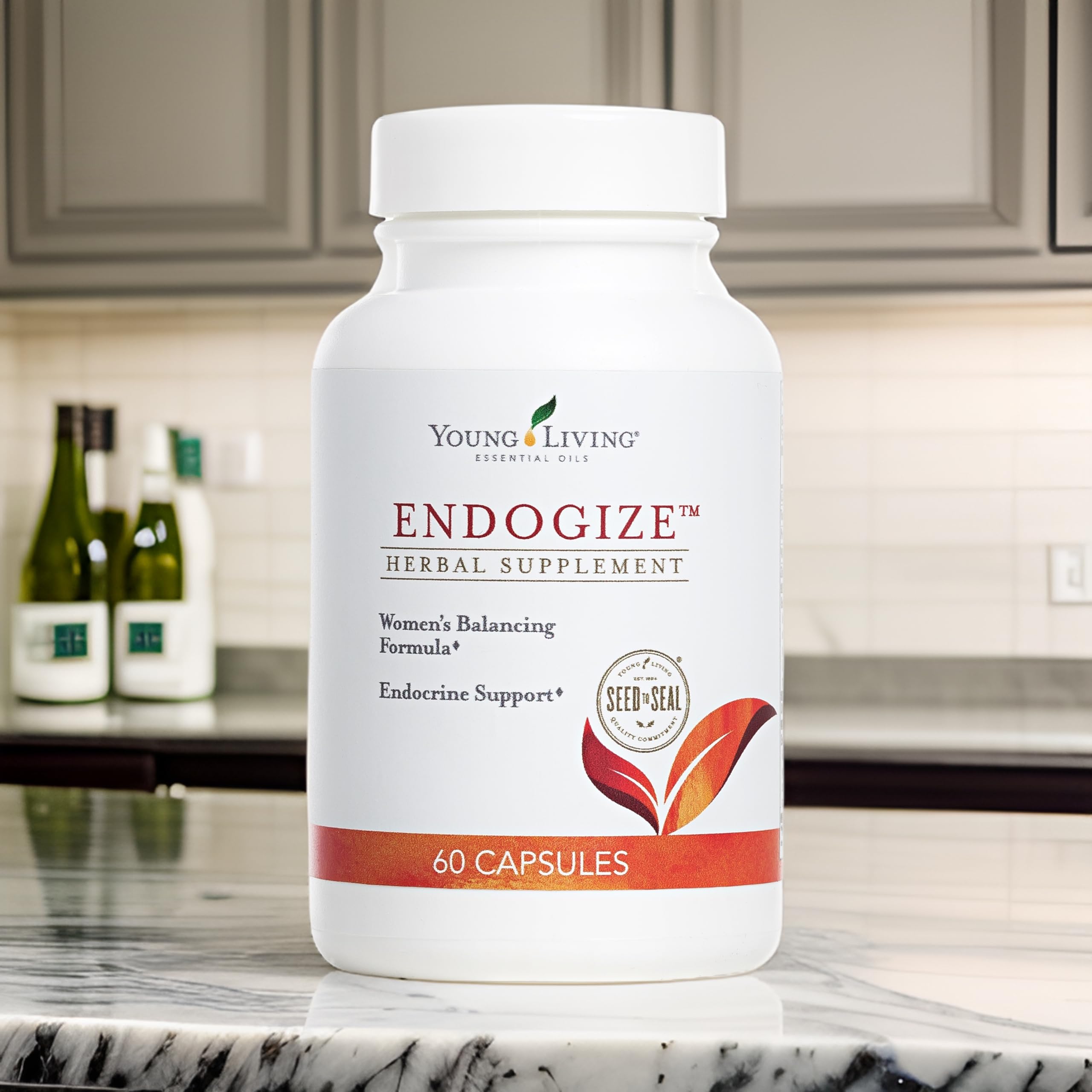 Close up of EndoGize bottle side view highlighting capsule count