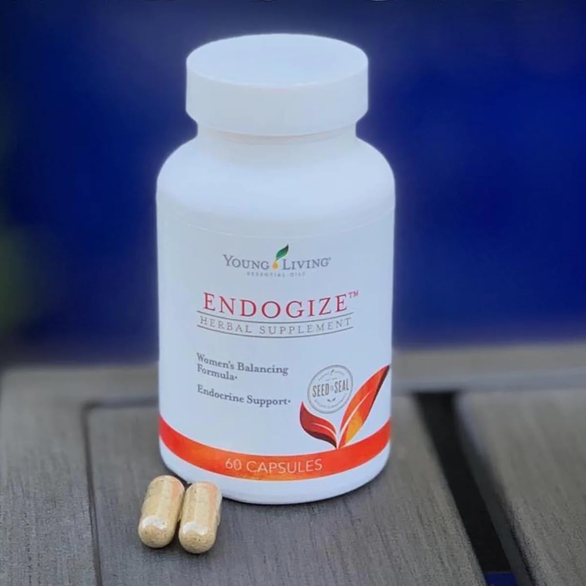 EndoGize bottle with a glass of water illustrating easy daily intake