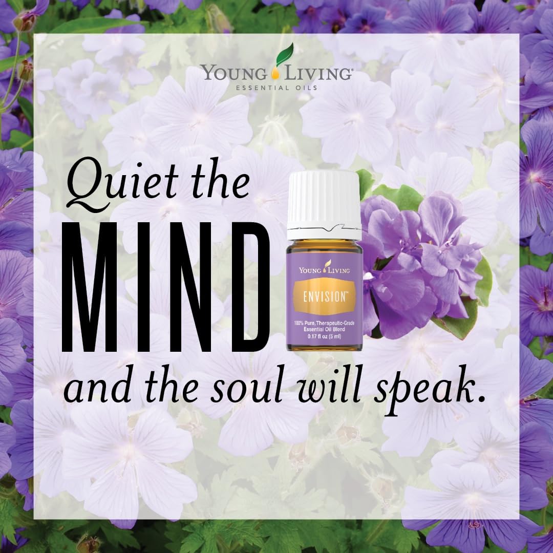 Young Living Envision cozy diffuser scene suggests balanced focus during work.
