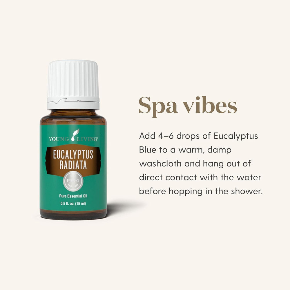 Young Living Eucalyptus Globulus diffusion creates a calming spa ambiance.