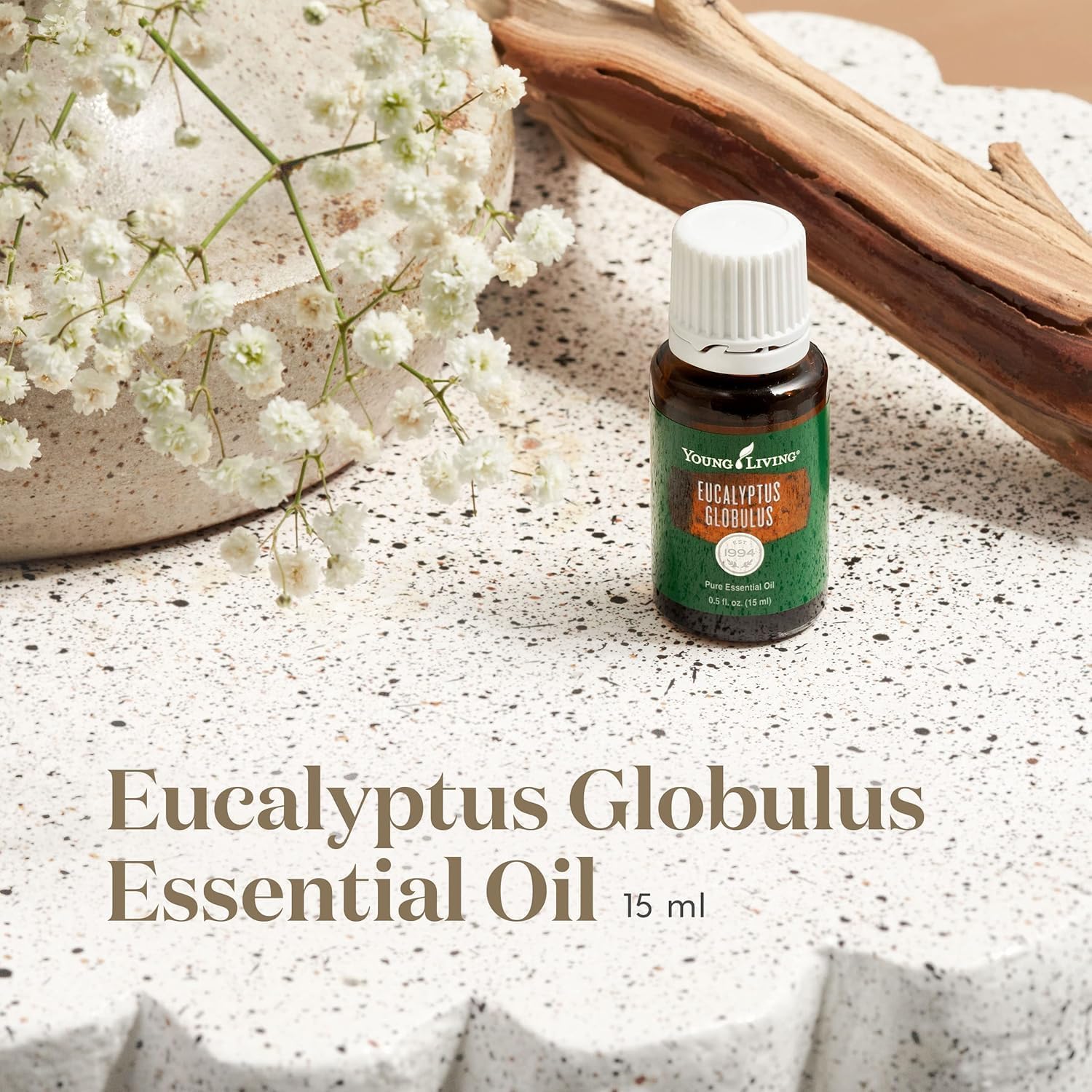 Young Living Eucalyptus Globulus leaf closeup highlighting natural aroma.