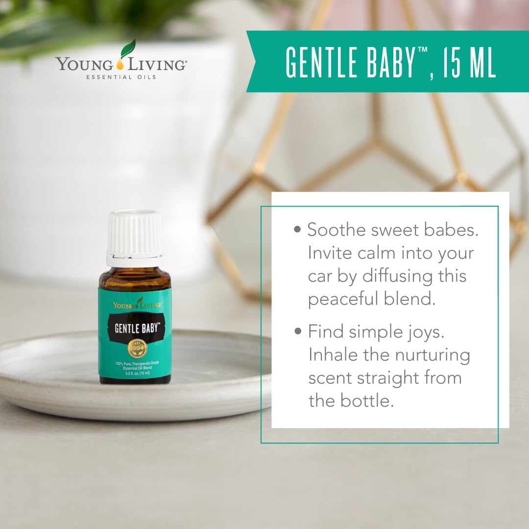 Young Living Gentle Baby drops on skin ready for a soothing, moisturizing massage.