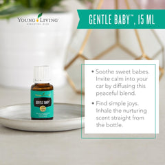 Young Living Gentle Baby drops on skin ready for a soothing, moisturizing massage.