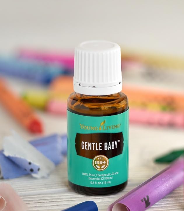 Young Living Gentle Baby compact packaging shown for on-the-go use.