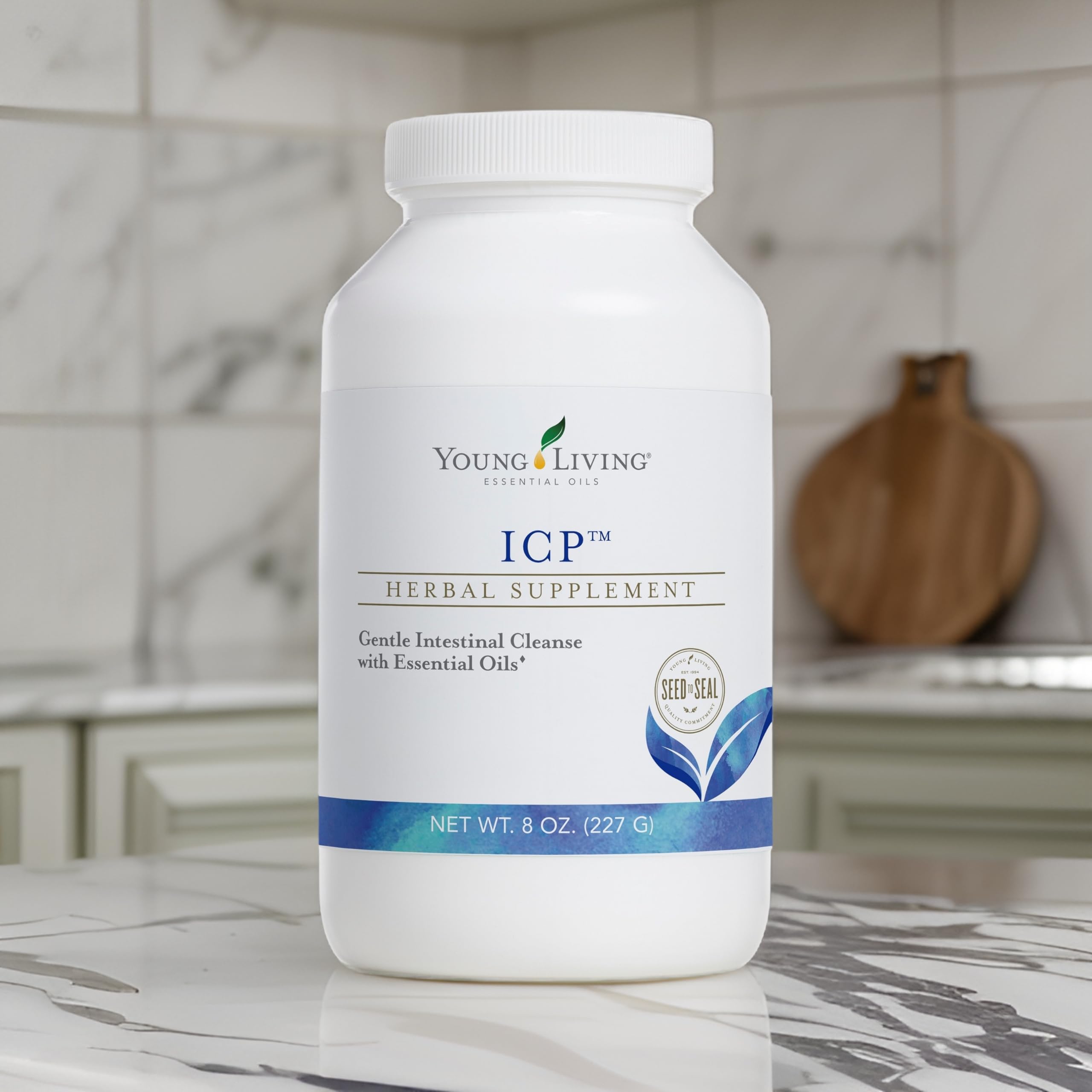 ICP packaging and label highlights essential oil infusion for a gentle cleanse.