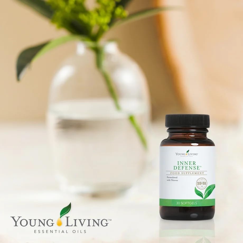 Young Living Inner Defense softgels packaging on-the-go immunity.